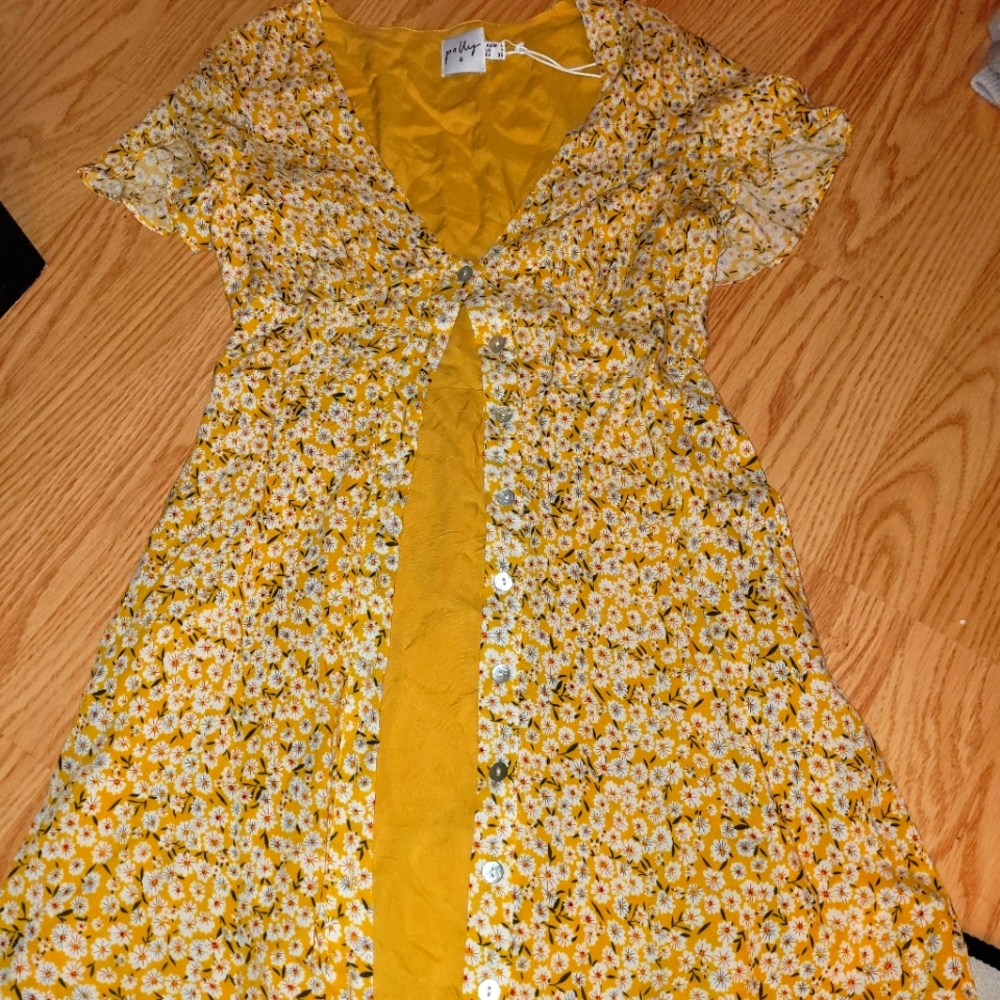 PRINCESS POLLY THE SAME SAME MINI DRESS YELLOW